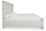 Robbinsdale Antique White King Storage Platform Bed by Ashley at Eve Furniture