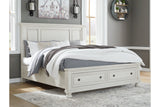Robbinsdale Antique White King Storage Platform Bed by Ashley at Eve Furniture