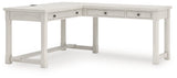 Robbinsdale Antique White L-Shaped Home Office Desk by Ashley at Eve Furniture