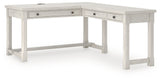 Robbinsdale Antique White L-Shaped Home Office Desk by Ashley at Eve Furniture