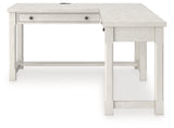 Robbinsdale Antique White L-Shaped Home Office Desk by Ashley at Eve Furniture