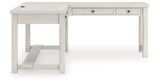 Robbinsdale Antique White L-Shaped Home Office Desk by Ashley at Eve Furniture