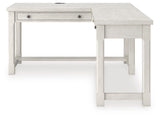 Robbinsdale Antique White L-Shaped Home Office Desk by Ashley at Eve Furniture
