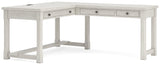 Robbinsdale Antique White L-Shaped Home Office Desk by Ashley at Eve Furniture