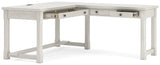 Robbinsdale Antique White L-Shaped Home Office Desk by Ashley at Eve Furniture