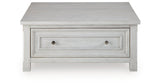 Robbinsdale Antique White Lift-Top Coffee Table by Ashley at Eve Furniture