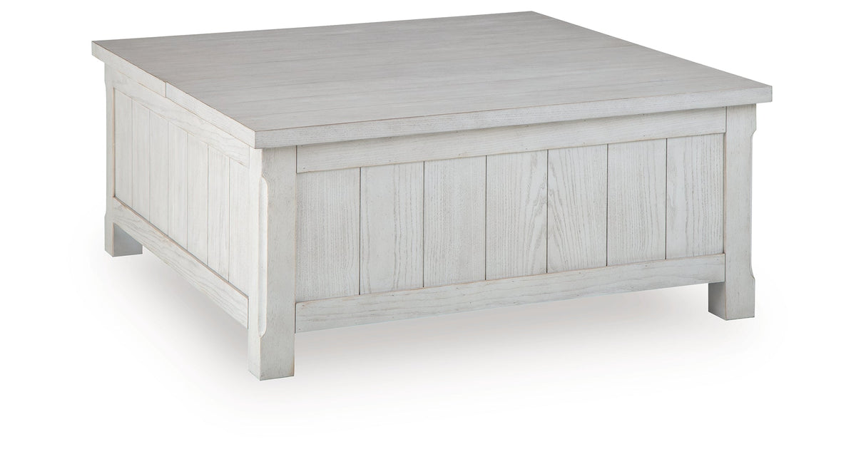 Robbinsdale Antique White Lift-Top Coffee Table by Ashley at Eve Furniture