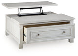 Robbinsdale Antique White Lift-Top Coffee Table by Ashley at Eve Furniture