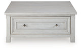 Robbinsdale Antique White Lift-Top Coffee Table by Ashley at Eve Furniture