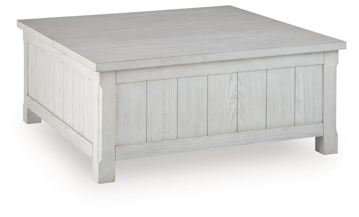 Robbinsdale Antique White Lift-Top Coffee Table by Ashley at Eve Furniture
