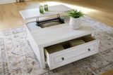 Robbinsdale Antique White Lift-Top Coffee Table by Ashley at Eve Furniture