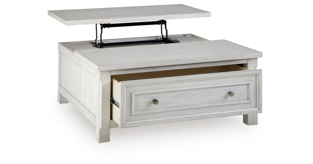 Robbinsdale Antique White Lift-Top Coffee Table by Ashley at Eve Furniture