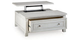 Robbinsdale Antique White Lift-Top Coffee Table by Ashley at Eve Furniture