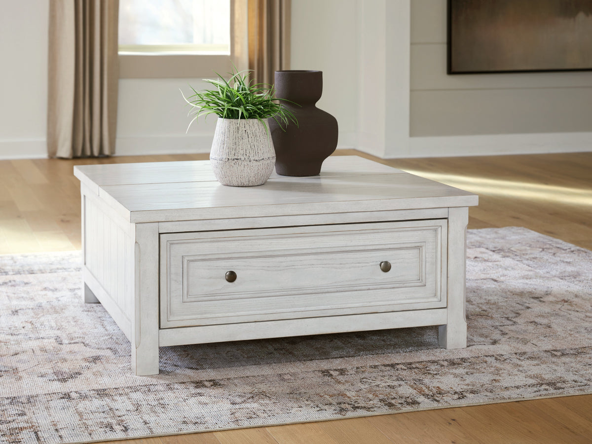 Robbinsdale Antique White Lift-Top Coffee Table by Ashley at Eve Furniture