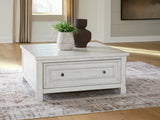 Robbinsdale Antique White Lift-Top Coffee Table by Ashley at Eve Furniture