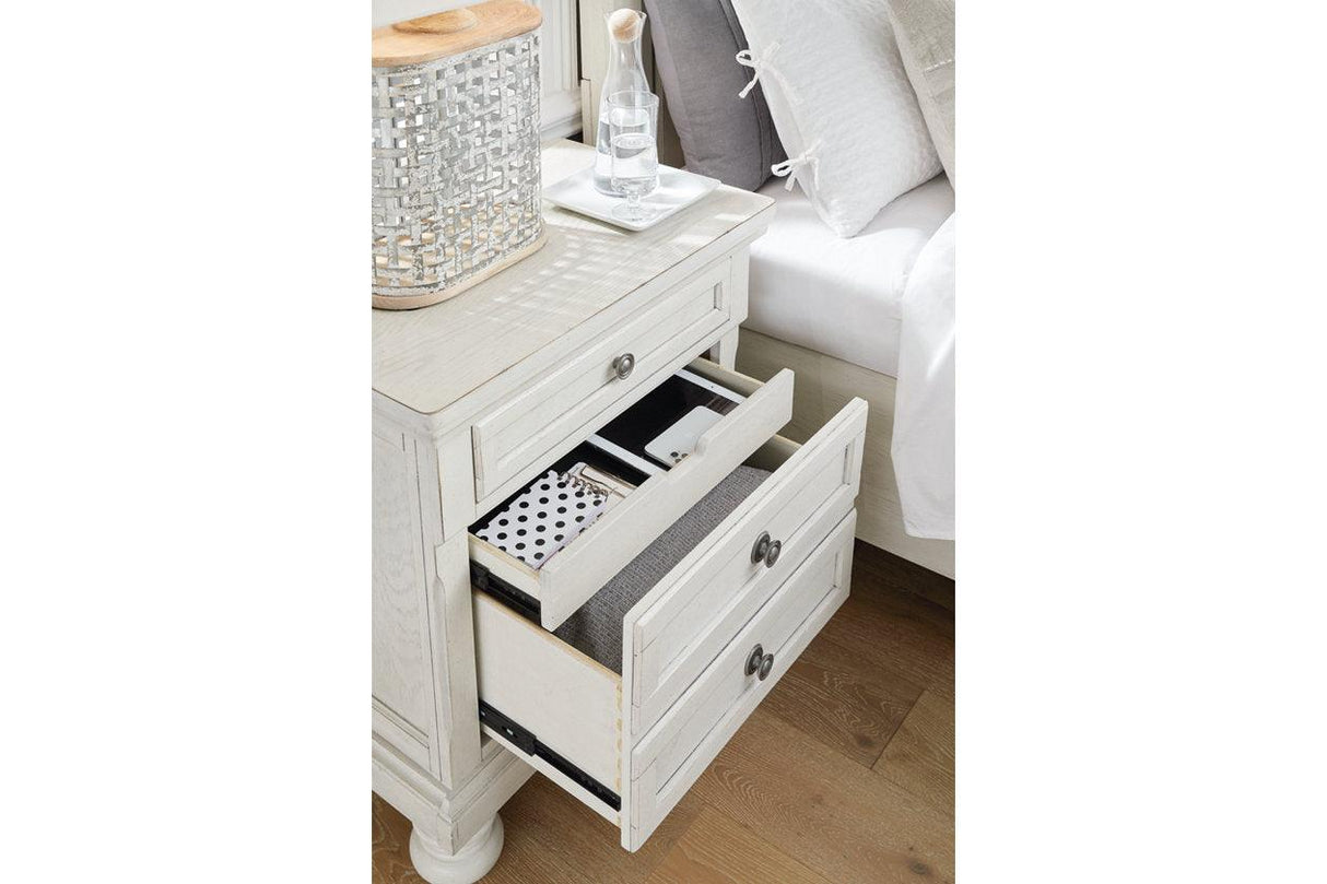 Robbinsdale Antique White Nightstand by Ashley at Eve Furniture