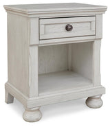 Robbinsdale Antique White Nightstand by Ashley at Eve Furniture