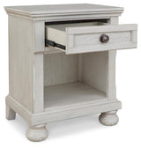 Robbinsdale Antique White Nightstand by Ashley at Eve Furniture