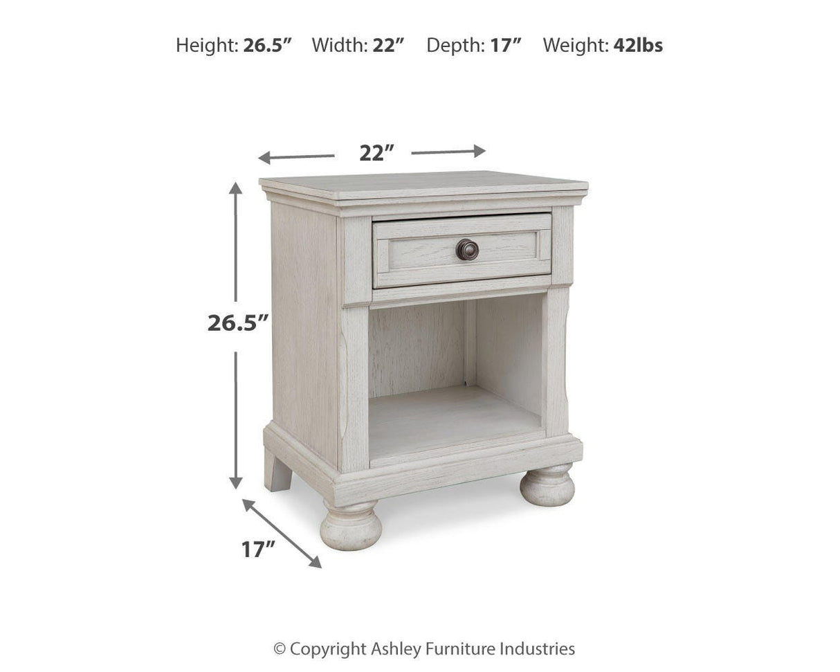 Robbinsdale Antique White Nightstand by Ashley at Eve Furniture