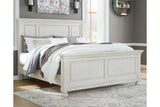 Robbinsdale Antique White Queen Panel Bed by Ashley at Eve Furniture
