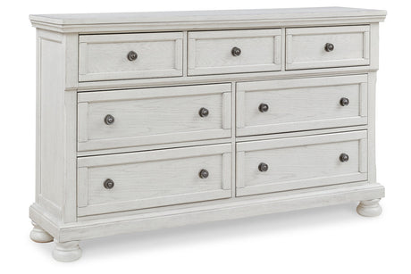 Robbinsdale Antique White Sleigh Storage Platform Bedroom Set by Ashley at Eve Furniture