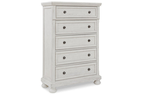 Robbinsdale Antique White Sleigh Storage Platform Bedroom Set by Ashley at Eve Furniture