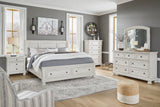 Robbinsdale Antique White Sleigh Storage Platform Bedroom Set by Ashley at Eve Furniture
