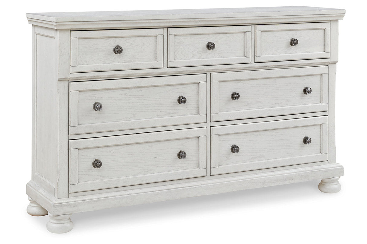 Robbinsdale Antique White Sleigh Storage Platform Bedroom Set by Ashley at Eve Furniture