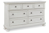 Robbinsdale Antique White Sleigh Storage Platform Bedroom Set by Ashley at Eve Furniture