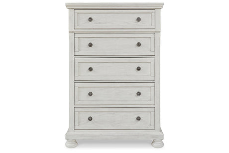 Robbinsdale Antique White Sleigh Storage Platform Bedroom Set by Ashley at Eve Furniture