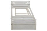 Robbinsdale Antique White Twin over Full Bunk Bed with Storage by Ashley at Eve Furniture