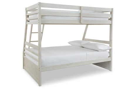 Robbinsdale Antique White Twin over Full Bunk Bed with Storage by Ashley at Eve Furniture