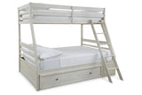 Robbinsdale Antique White Twin over Full Bunk Bed with Storage by Ashley at Eve Furniture