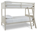 Robbinsdale Antique White Twin/Twin Bunk Bed with Ladder by Ashley at Eve Furniture