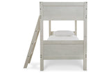 Robbinsdale Antique White Twin/Twin Bunk Bed with Ladder by Ashley at Eve Furniture
