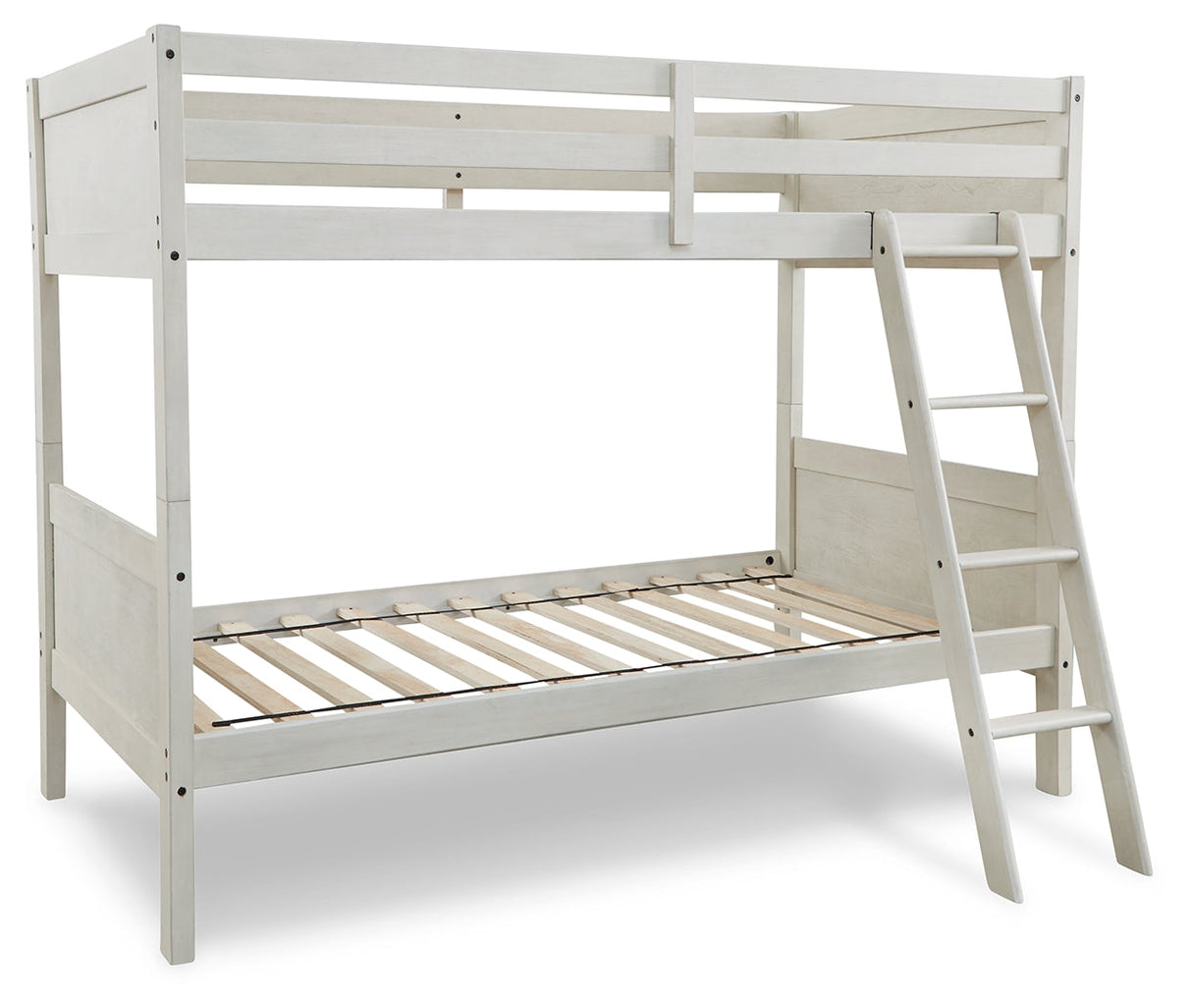 Robbinsdale Antique White Twin/Twin Bunk Bed with Ladder by ASHLEY FURNITURE at Eve Furniture