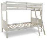 Robbinsdale Antique White Twin/Twin Bunk Bed with Ladder by ASHLEY FURNITURE at Eve Furniture