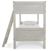Robbinsdale Antique White Twin/Twin Bunk Bed with Ladder by ASHLEY FURNITURE at Eve Furniture