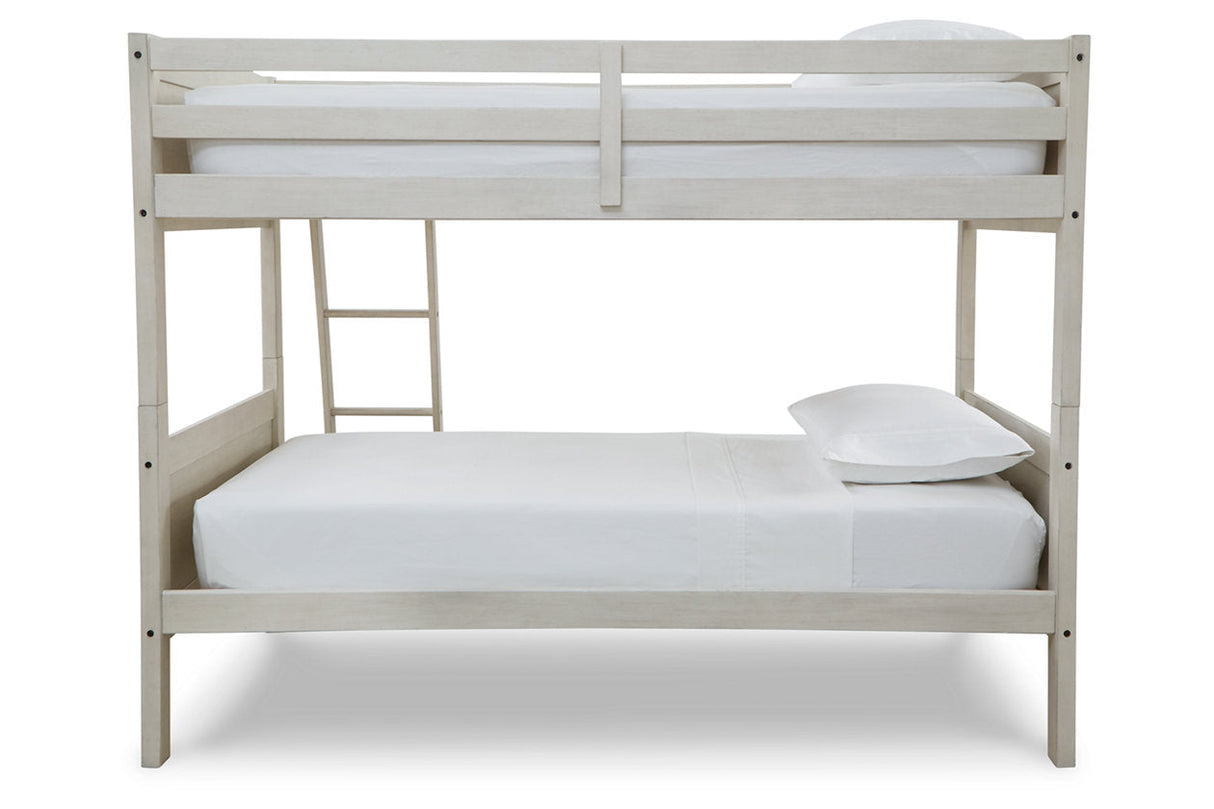 Robbinsdale Antique White Twin/Twin Bunk Bed with Ladder by ASHLEY FURNITURE at Eve Furniture