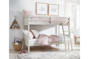 Robbinsdale Antique White Twin/Twin Bunk Bed with Ladder by ASHLEY FURNITURE at Eve Furniture