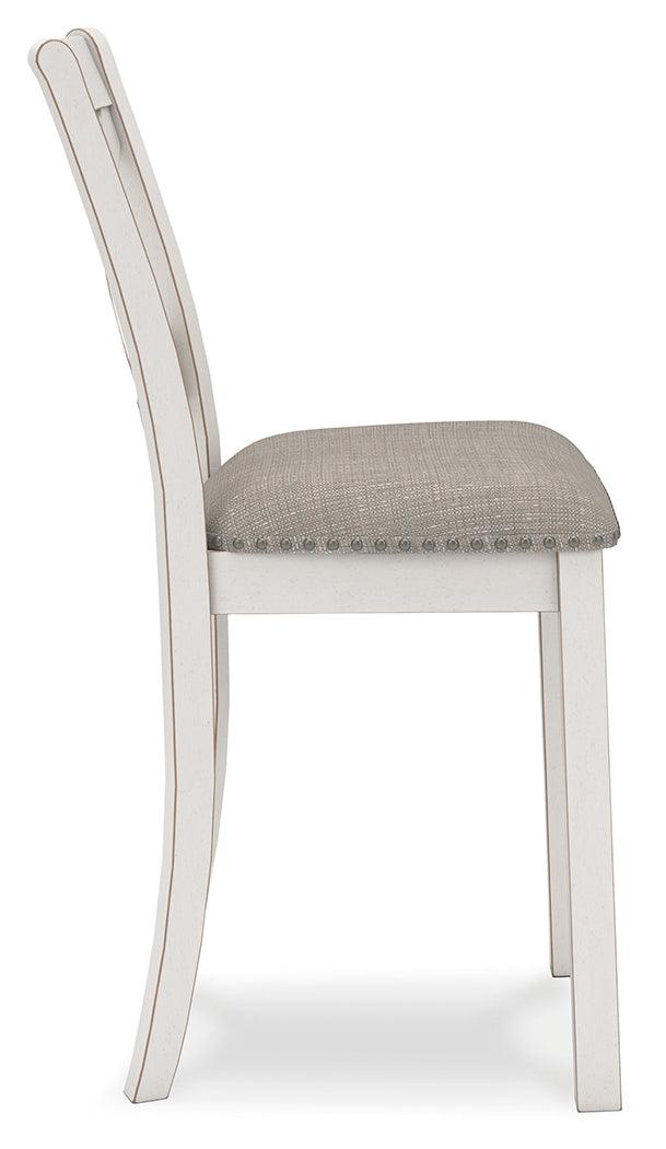 Robbinsdale Counter Height Dining Table and 4 Barstools in Antique White by Ashley at Eve Furniture