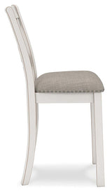 Robbinsdale Counter Height Dining Table and 4 Barstools in Antique White by Ashley at Eve Furniture