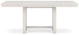 Robbinsdale Counter Height Dining Table and 4 Barstools in Antique White by Ashley at Eve Furniture