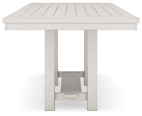 Robbinsdale Counter Height Dining Table and 6 Barstools in Antique White by Ashley at Eve Furniture