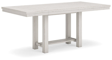 Robbinsdale Counter Height Dining Table and 6 Barstools in Antique White by Ashley at Eve Furniture