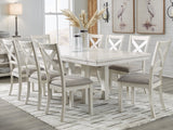 Robbinsdale Dining Table and 8 Chairs in Antique White by Ashley at Eve Furniture