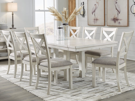 Robbinsdale Dining Table and 8 Chairs in Antique White by Ashley at Eve Furniture
