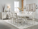Robbinsdale Dining Table and 8 Chairs in Antique White by Ashley at Eve Furniture