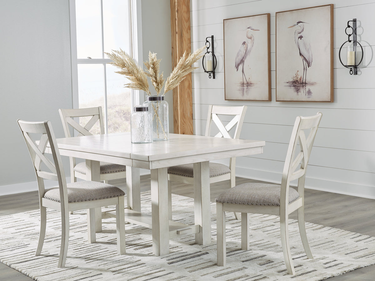 Robbinsdale Dining Table and 8 Chairs in Antique White by Ashley at Eve Furniture