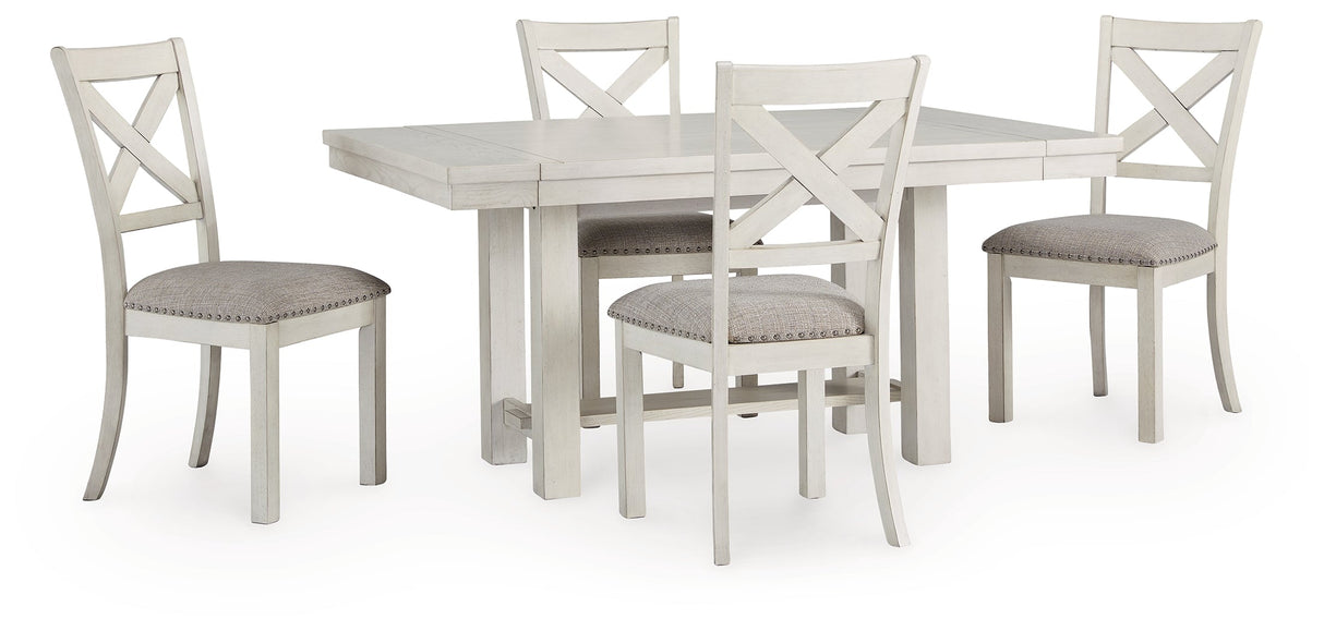 Robbinsdale Dining Table and 8 Chairs in Antique White by Ashley at Eve Furniture